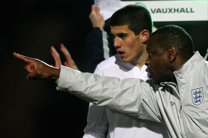 Conor Coady and Noel Blake.